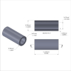 Aluminum Spacer 1/4'' OD x .172'' ID x 14.57M'' Long, Plain Aluminum Finish