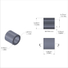 Aluminum Spacer 1/4'' OD x .172'' ID x 1/4'' Long, Plain Aluminum Finish