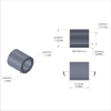 Aluminum Spacer 1/4'' OD x .172'' ID x 17/64'' Long, Plain Aluminum Finish
