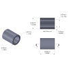 Aluminum Spacer 1/4'' OD x .172'' ID x 21/64'' Long, Plain Aluminum Finish
