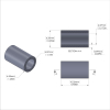 Aluminum Spacer 1/4'' OD x .172'' ID x 13/32'' Long, Plain Aluminum Finish