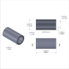 Aluminum Spacer 1/4'' OD x .172'' ID x 31/64'' Long, Black Anodized Finish