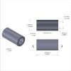 Aluminum Spacer 1/4'' OD x .172'' ID x 1/2'' Long, Plain Aluminum Finish