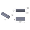Aluminum Spacer 1/4'' OD x .172'' ID x 23/32'' Long, Plain Aluminum Finish