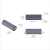 Aluminum Spacer 1/4'' OD x .172'' ID x 3/4'' Long, Black Anodized Finish