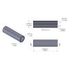 Aluminum Spacer 1/4'' OD x .172'' ID x 7/8'' Long, Black Anodized Finish