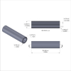 Aluminum Spacer 1/4'' OD x .172'' ID x 1.000'' Long, Black Anodized Finish