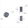 Aluminum Spacer 1/4'' OD x .172'' ID x 1/8'' Long, Black Anodized Finish