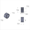 Aluminum Spacer 1/4'' OD x .172'' ID x 9/64'' Long, Plain Aluminum Finish