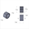 Aluminum Spacer 5/16'' OD x .192'' ID x 3/16'' Long, Black Anodized Finish