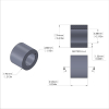 Aluminum Spacer 5/16'' OD x .192'' ID x 15/64'' Long, Plain Aluminum Finish