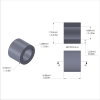 Aluminum Spacer 5/16'' OD x .192'' ID x 1/4'' Long, Black Anodized Finish