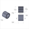 Aluminum Spacer 5/16'' OD x .192'' ID x 17/64'' Long, Plain Aluminum Finish