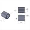 Aluminum Spacer 5/16'' OD x .192'' ID x 21/64'' Long, Plain Aluminum Finish