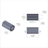 Aluminum Spacer 5/16'' OD x .192'' ID x 9/16'' Long, Black Anodized Finish