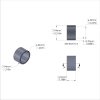 Aluminum Spacer 5/16'' OD x .257'' ID x 3/16'' Long, Black Anodized Finish