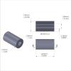 Aluminum Spacer 5/16'' OD x .141'' ID x 9/16'' Long, Plain Aluminum Finish