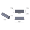 Aluminum Spacer 5/16'' OD x .172'' ID x 1.000'' Long, Plain Aluminum Finish