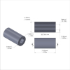 Aluminum Spacer 3/8'' OD x .192'' ID x 3/4'' Long, Black Anodized Finish