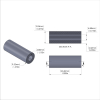 Aluminum Spacer 3/8'' OD x .192'' ID x 1.000'' Long, Black Anodized Finish