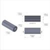 Aluminum Spacer 3/8'' OD x .192'' ID x 1.000'' Long, Plain Aluminum Finish