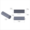 Aluminum Spacer 3/8'' OD x .192'' ID x 1-3/16'' Long, Plain Aluminum Finish