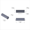 Aluminum Spacer 3/8'' OD x .192'' ID x 1-1/4'' Long, Black Anodized Finish