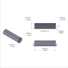 Aluminum Spacer 3/8'' OD x .192'' ID x 1-7/16'' Long, Plain Aluminum Finish