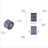 Aluminum Spacer 3/8'' OD x .219'' ID x 1/4'' Long, Black Anodized Finish