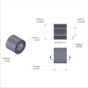 Aluminum Spacer 3/8'' OD x .219'' ID x 5/16'' Long, Black Anodized Finish