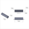 Aluminum Spacer 3/8'' OD x .219'' ID x 1-5/16'' Long, Plain Aluminum Finish
