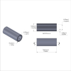 Aluminum Spacer 3/8'' OD x .257'' ID x .965'' Long, Plain Aluminum Finish