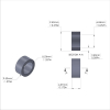 Aluminum Spacer 3/8'' OD x .257'' ID x 11/64'' Long, Plain Aluminum Finish