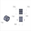 Aluminum Spacer 3/8'' OD x .257'' ID x 1/4'' Long, Black Anodized Finish