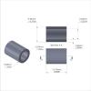 Aluminum Spacer 3/8'' OD x .257'' ID x 1/2'' Long, Black Anodized Finish