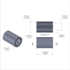 Aluminum Spacer 3/8'' OD x .257'' ID x 9/16'' Long, Plain Aluminum Finish
