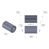 Aluminum Spacer 3/8'' OD x .257'' ID x 5/8'' Long, Black Anodized Finish