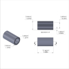 Aluminum Spacer 3/8'' OD x .257'' ID x 11/16'' Long, Black Anodized Finish