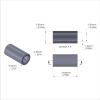 Aluminum Spacer 3/8'' OD x .257'' ID x 3/4'' Long, Black Anodized Finish