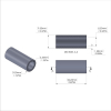 Aluminum Spacer 3/8'' OD x .257'' ID x 7/8'' Long, Black Anodized Finish