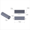 Aluminum Spacer 3/8'' OD x .257'' ID x 1-1/8'' Long, Black Anodized Finish