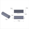 Aluminum Spacer 3/8'' OD x .257'' ID x 1-1/8'' Long, Plain Aluminum Finish