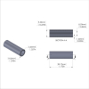 Aluminum Spacer 3/8'' OD x .257'' ID x 1-11/64'' Long, Plain Aluminum Finish