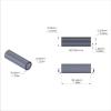 Aluminum Spacer 3/8'' OD x .257'' ID x 1-3/16'' Long, Black Anodized Finish