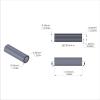 Aluminum Spacer 3/8'' OD x .257'' ID x 1-1/4'' Long, Plain Aluminum Finish