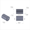 Aluminum Spacer 3/8'' OD x .319'' ID x 35/64'' Long, Plain Aluminum Finish