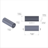 Aluminum Spacer 3/8'' OD x .141'' ID x 1.000'' Long, Plain Aluminum Finish