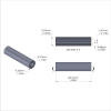 Aluminum Spacer 3/8'' OD x .172'' ID x 1-1/2'' Long, Black Anodized Finish