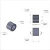 Aluminum Spacer 7/16'' OD x .257'' ID x 11/32'' Long, Plain Aluminum Finish