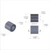 Aluminum Spacer 1/2'' OD x .257'' ID x .482'' Long, Plain Aluminum Finish